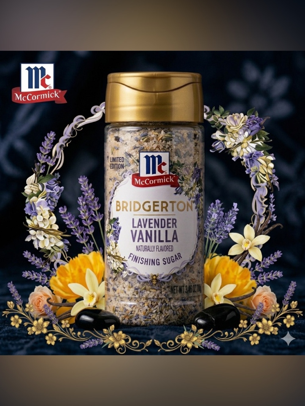 McCormick Bridgerton Lavender Vanilla Finishing Sugar (3.6oz/102g)